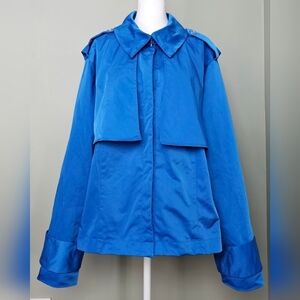 Sammy B Black History Month Plus Size Cropped Shacket BLUE 4X